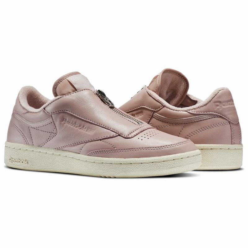 Tenisi Reebok Club C 85 Zip Dama Roz/Albi/Argintii Romania VR6006BT
